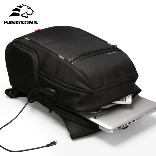 Kingsons-15-17-Laptop-Rucksack-Externe-USB-Ladung-Computer-Rucks-cke-Anti-diebstahl-Wasserdichte-Taschen-f aptop Rucksack mit USB Ladeanschluss Wasserdicht Business Taschen Rucksäcke für Herren Damen