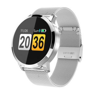 Smartwatch, Activity Tracker für Android und Apple iOS mit Edelstahl-Armband